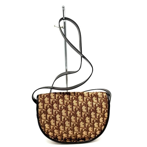 Christian Dior Monogram Trotter Flap Bag with Brown Trim*BEAUTIFUL CONDITION - Picture 6 of 14